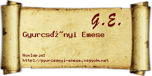 Gyurcsányi Emese névjegykártya